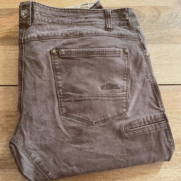 KUHL - Mens Heavy Twill Cargo Pants - Rydr Style - Dark Brown Khaki - W40 L30 - Picture 1 of 10
